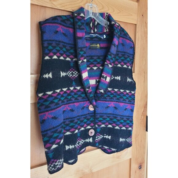 Common Threads 100% Wool Southwestern Button Vest LARGE Cottagecore Grandmacore - Picture 3 of 8